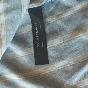 Denim flower short sleeve button up